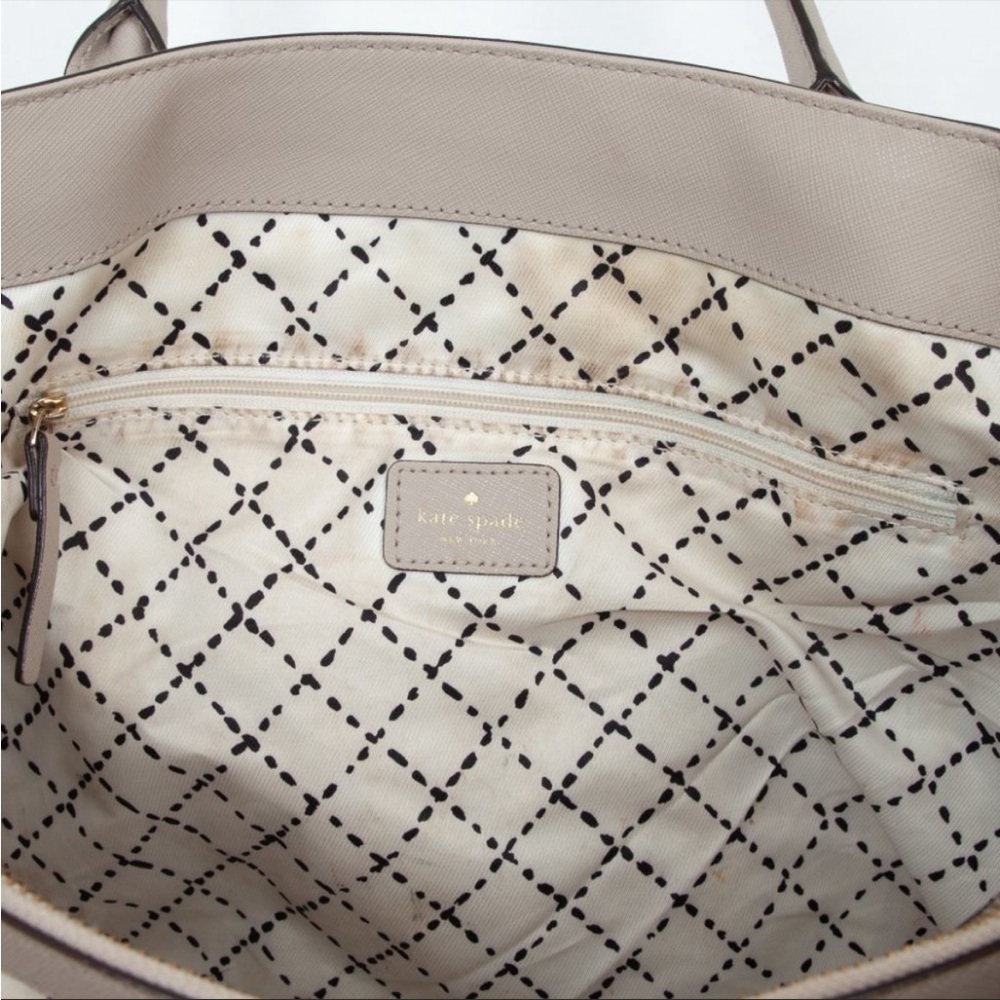 Kate Spade Cove Street Airel Leather Tote Handbag | Stone Cream - Picture 8 of 8